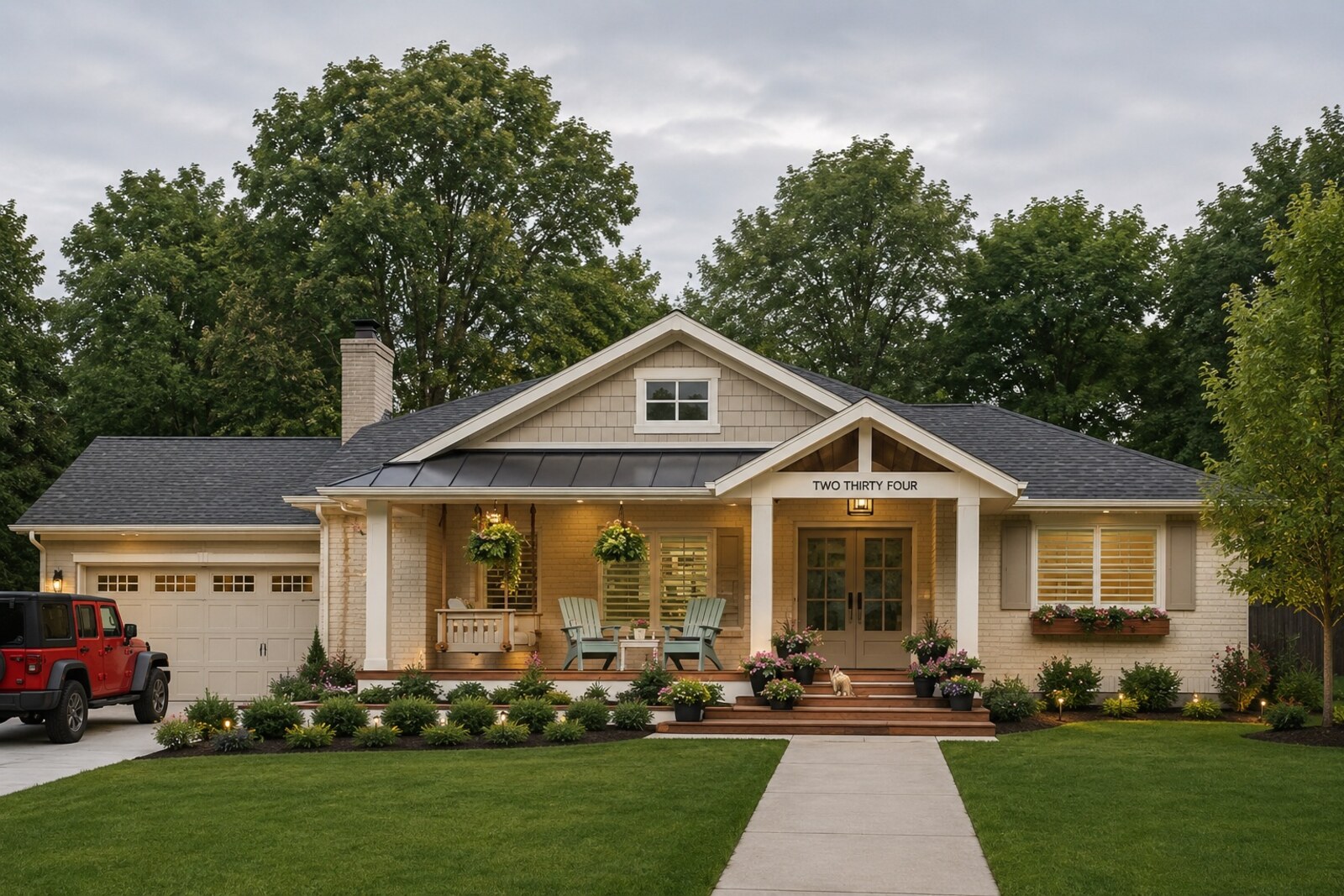 Sea Beast craftsman home with a new roof, siding and porch