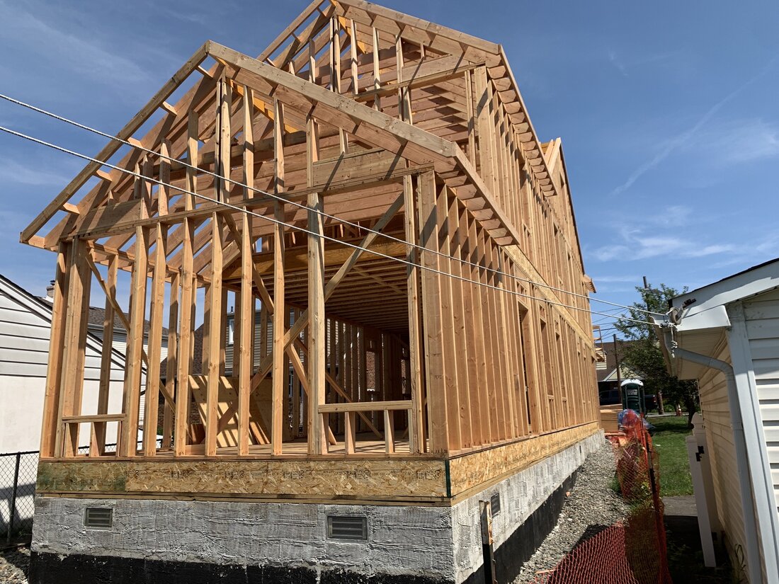 New home framing — gable & roof